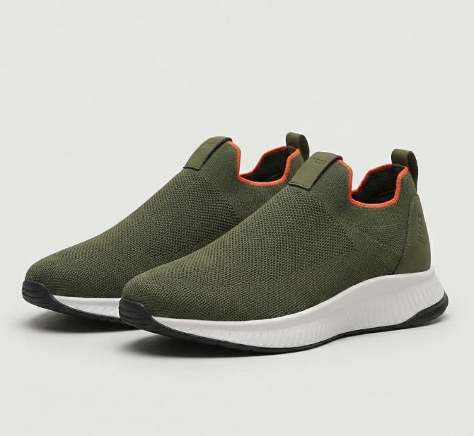 Baskets Slip-on Vert Olive